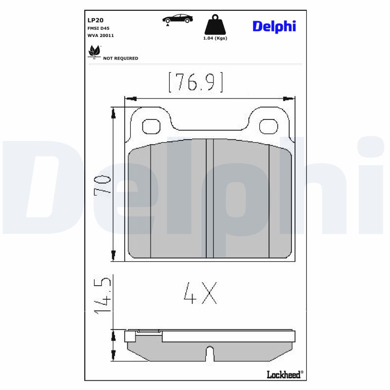 DELPHI DELLP20 Fékbetét