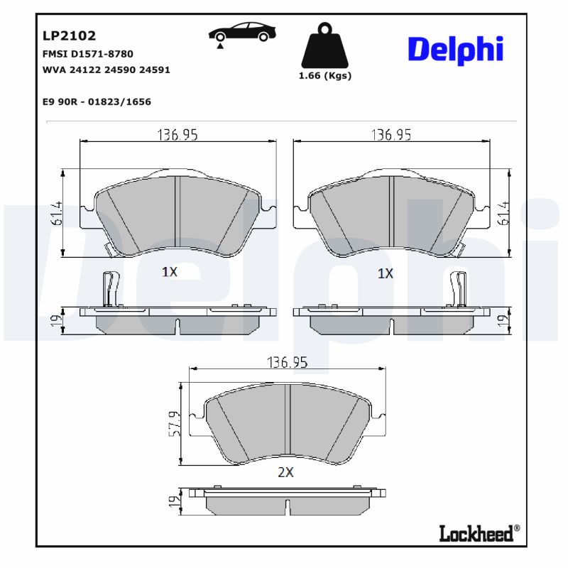 DELPHI DELLP2102 Fékbetét