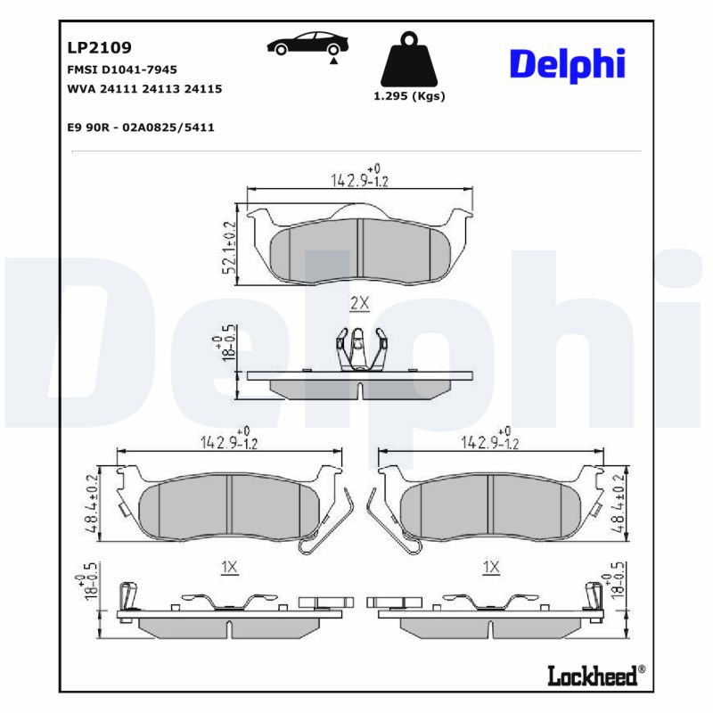 DELPHI DELLP2109 Fékbetét