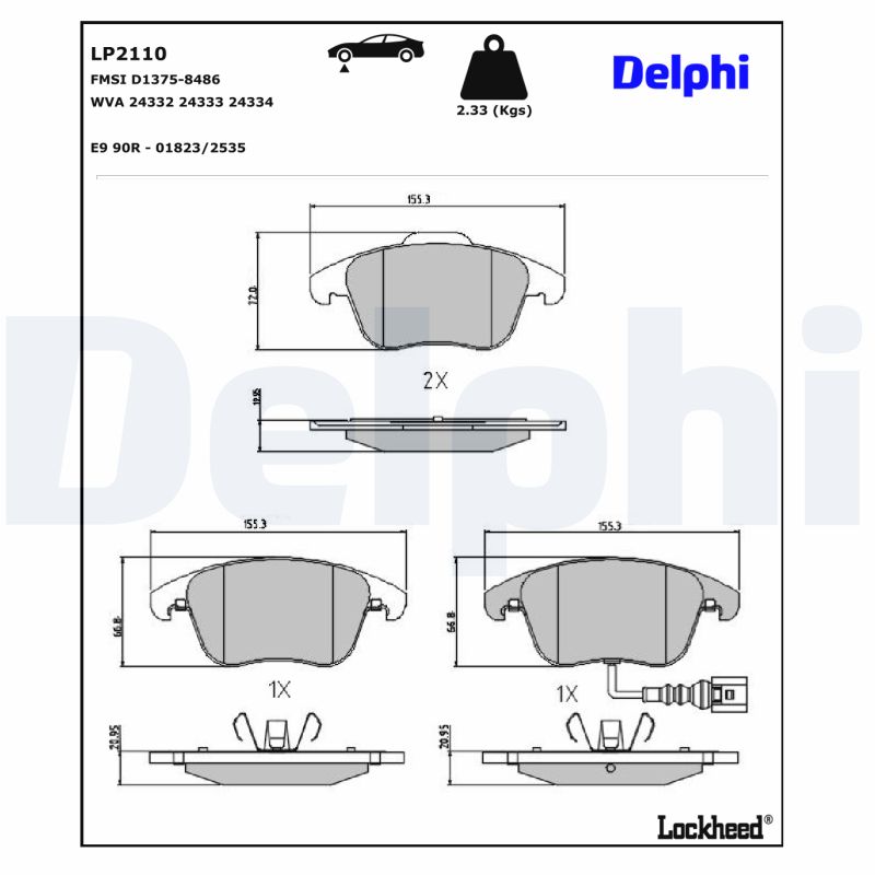 DELPHI DELLP2110 Fékbetét