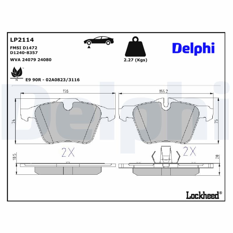DELPHI DELLP2114 Fékbetét