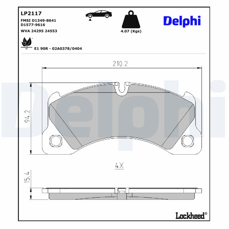 DELPHI DELLP2117 Fékbetét