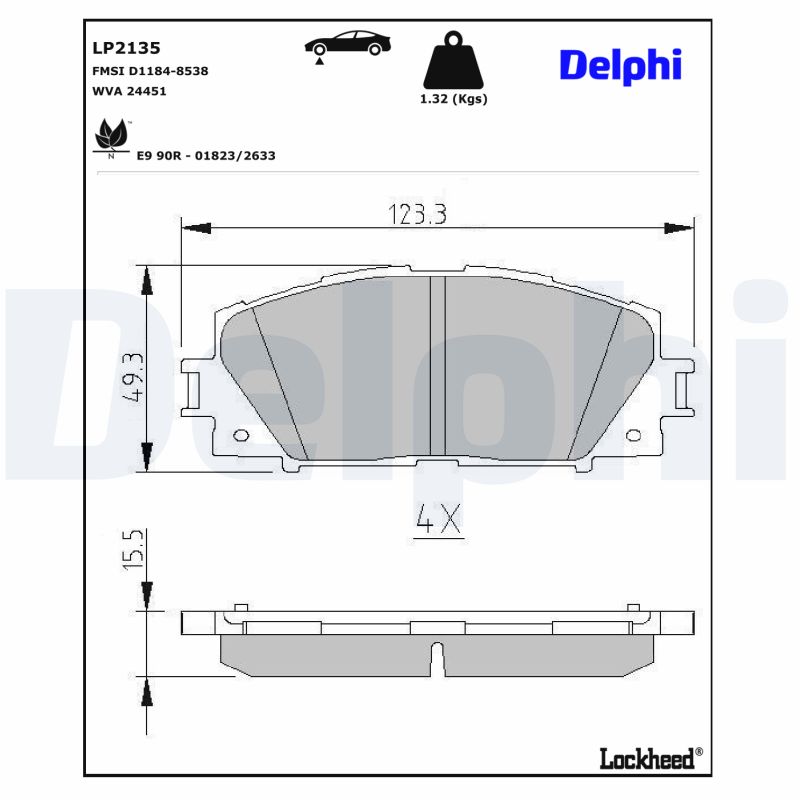 DELPHI DELLP2135 Fékbetét