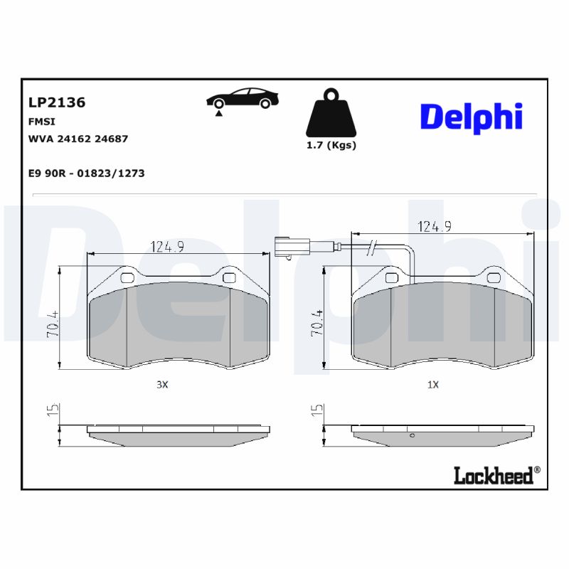 DELPHI DELLP2136 Fékbetét