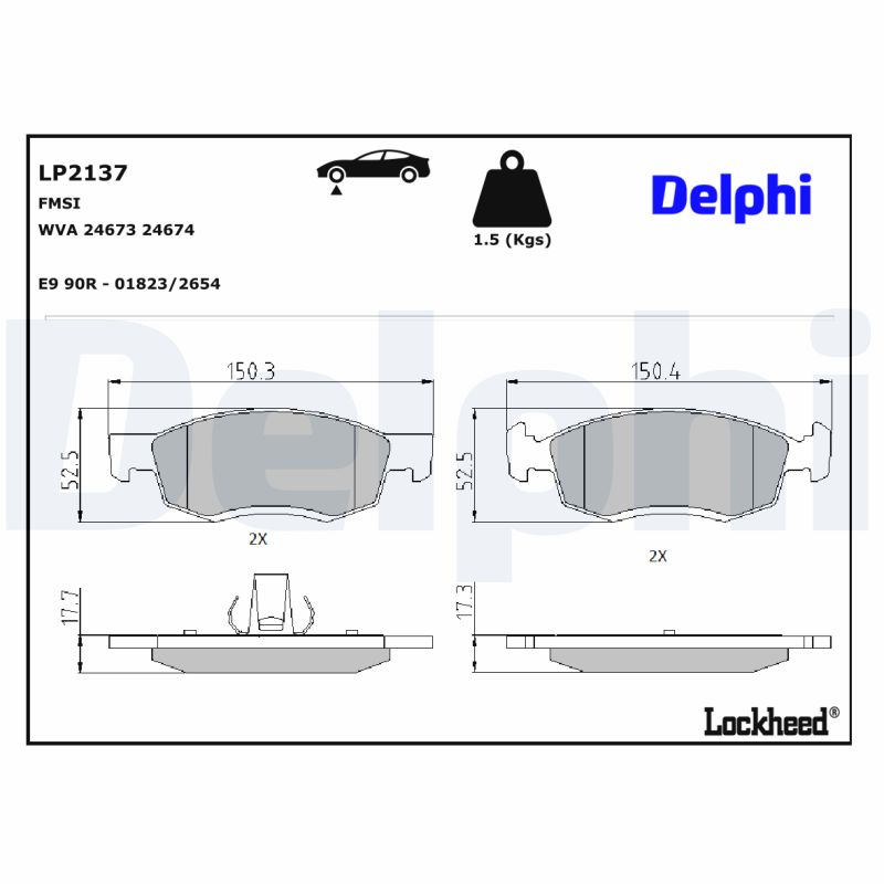 DELPHI 1001835151 LP2137 - Első fékbetét készlet