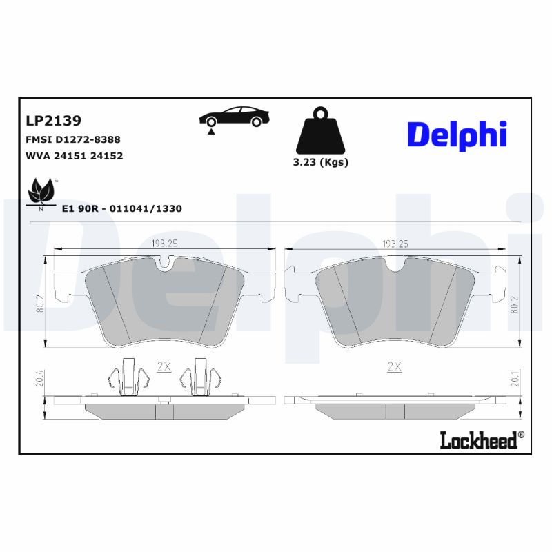 DELPHI DELLP2139 Fékbetét