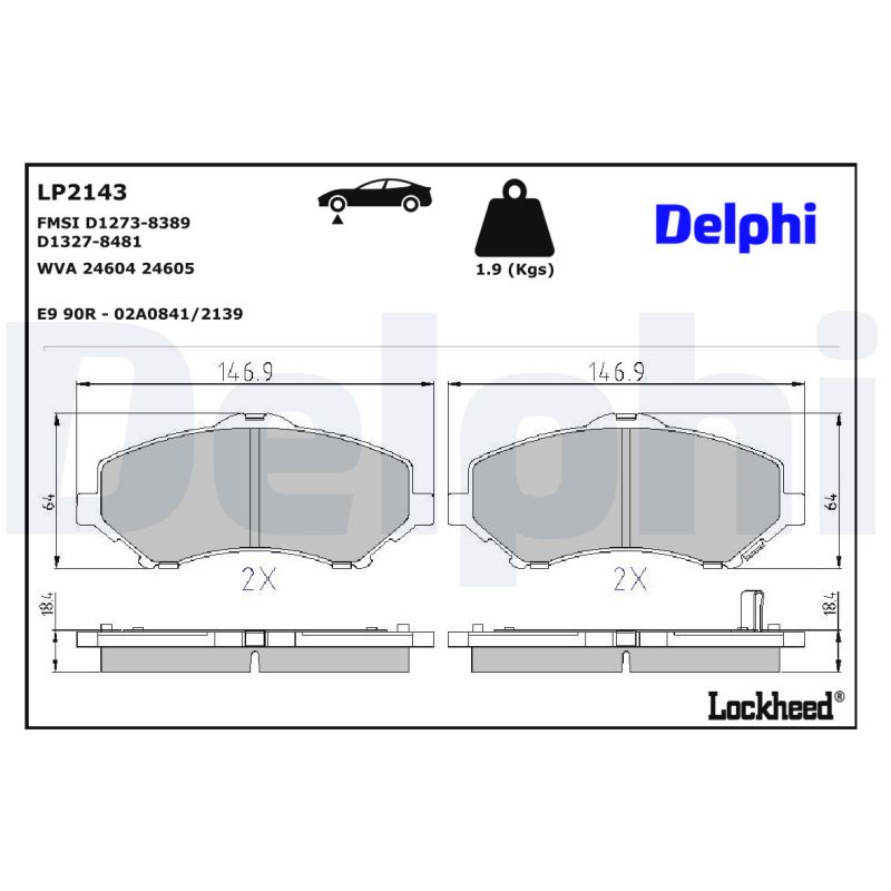 DELPHI DELLP2143 Fékbetét