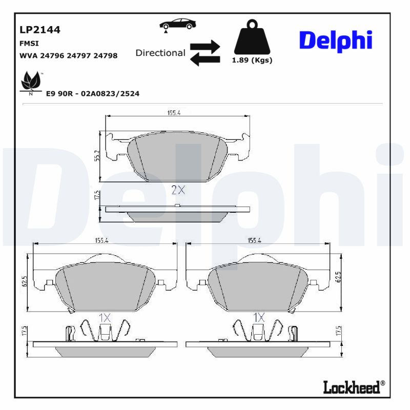 DELPHI DELLP2144 Fékbetét