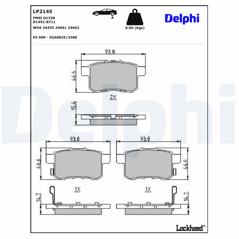 DELPHI DELLP2145 Fékbetét