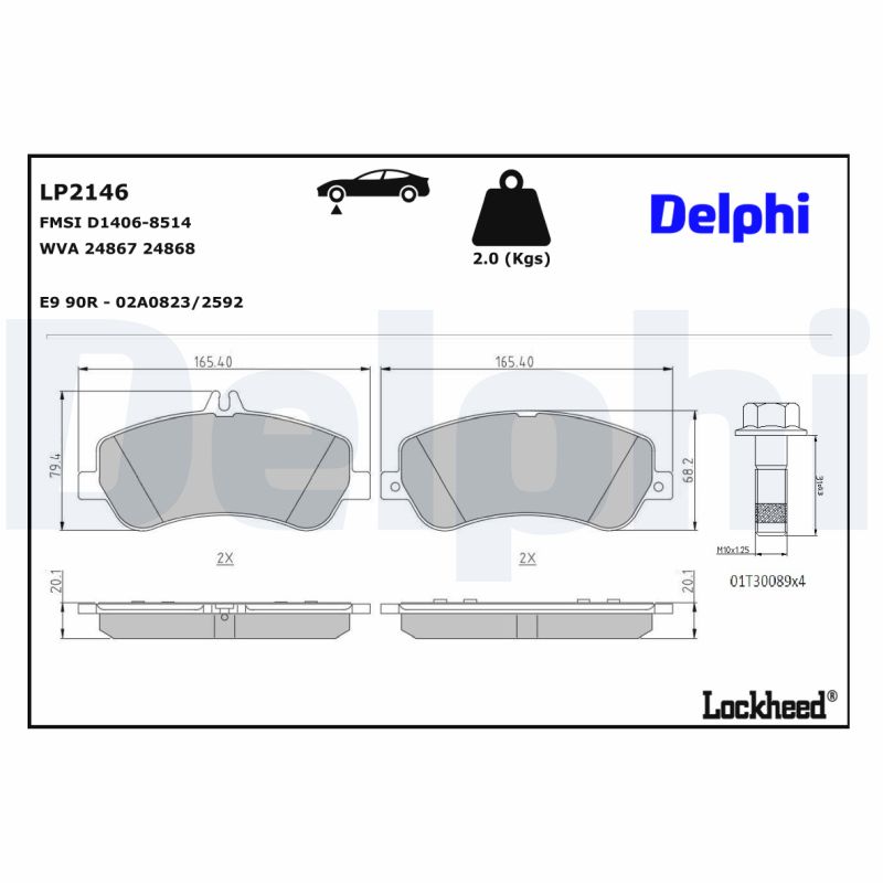 DELPHI DELLP2146 Fékbetét