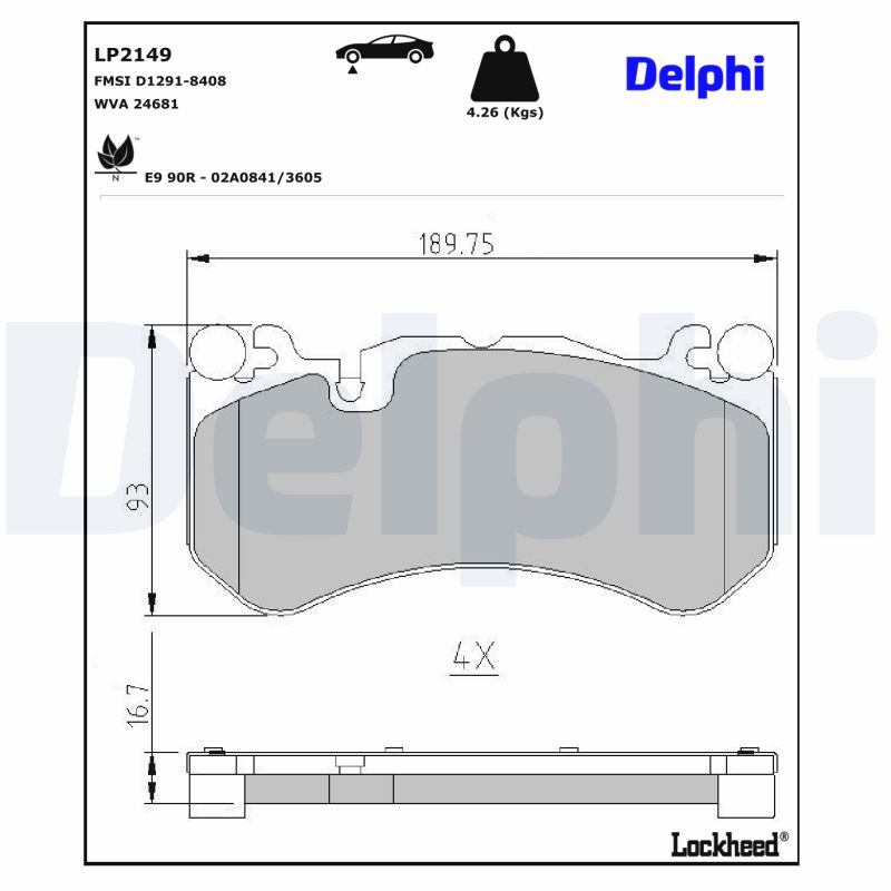 DELPHI DELLP2149 Fékbetét