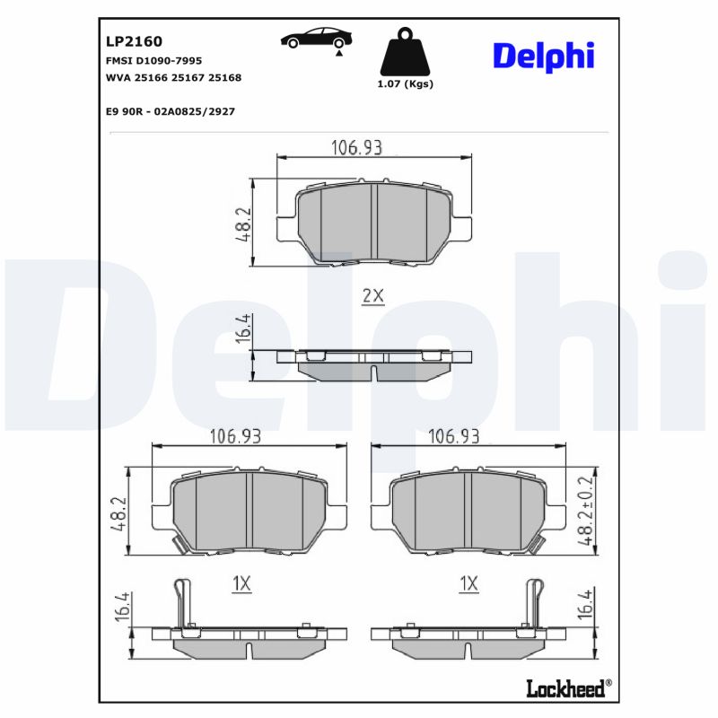 DELPHI DELLP2160 Fékbetét