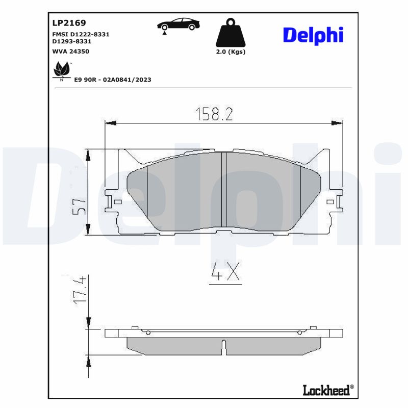 DELPHI DELLP2169 Fékbetét