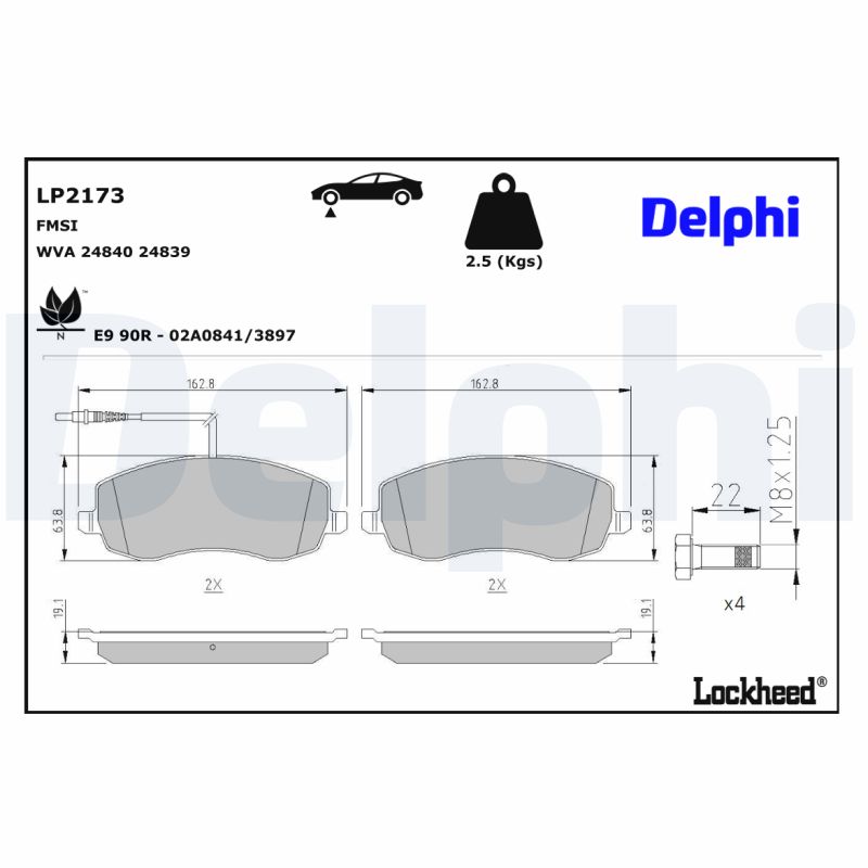 DELPHI DELLP2173 Fékbetét