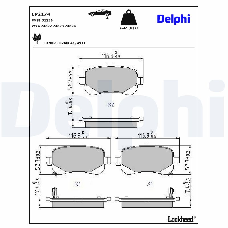 DELPHI DELLP2174 Fékbetét