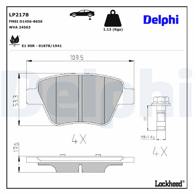 DELPHI DELLP2178 Fékbetét