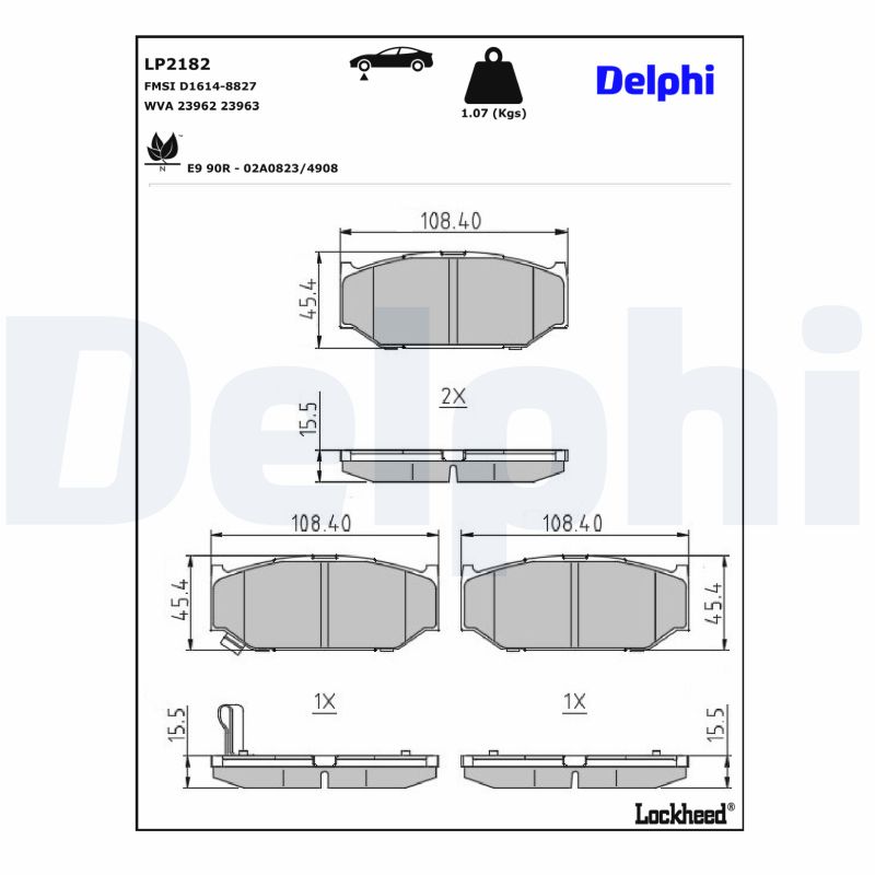 DELPHI DELLP2182 Fékbetét