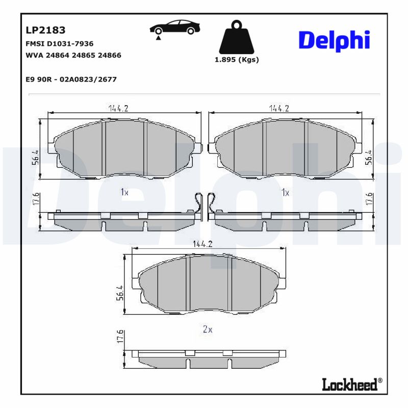 DELPHI DELLP2183 Fékbetét