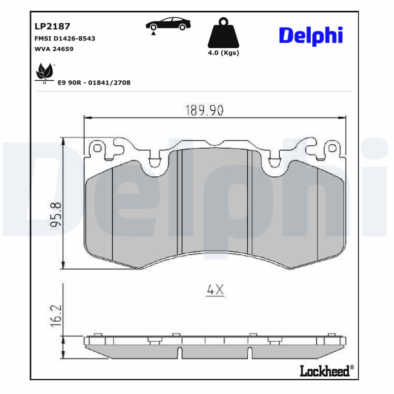 DELPHI DELLP2187 Fékbetét