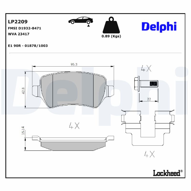 DELPHI DELLP2209 Fékbetét