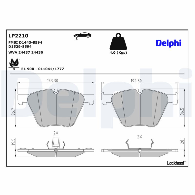 DELPHI DELLP2210 Fékbetét