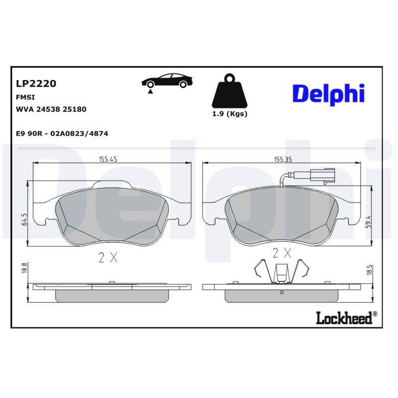DELPHI DELLP2220 Fékbetét