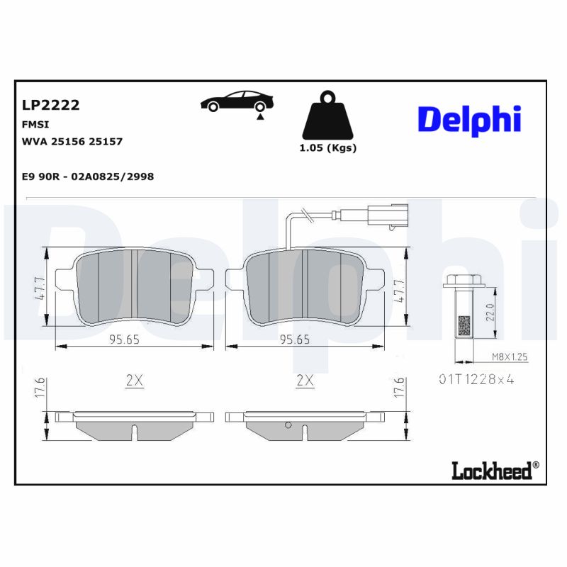 DELPHI DELLP2222 Fékbetét