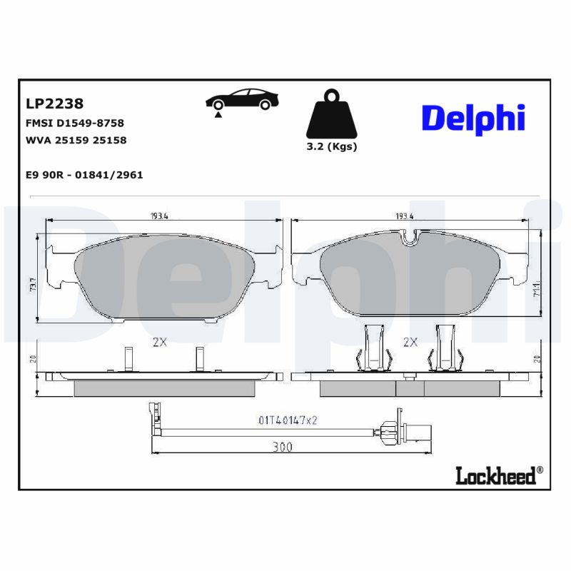 DELPHI DELLP2238 Fékbetét