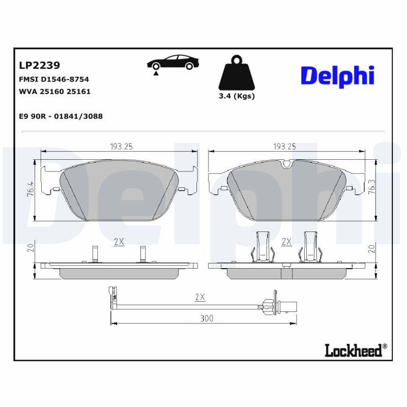 DELPHI DELLP2239 Fékbetét