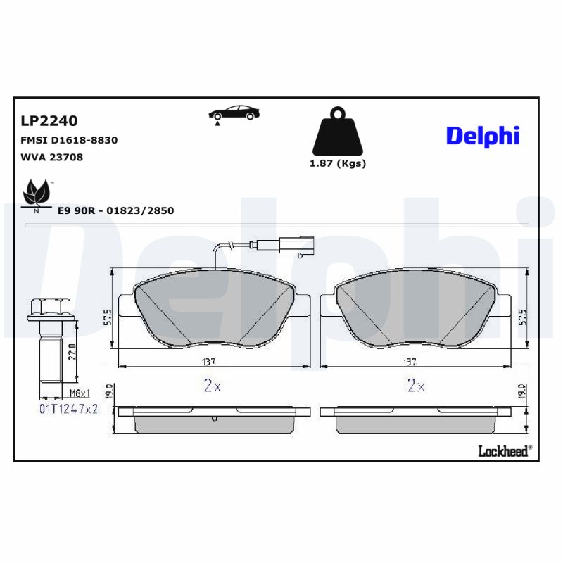 DELPHI DELLP2240 Fékbetét