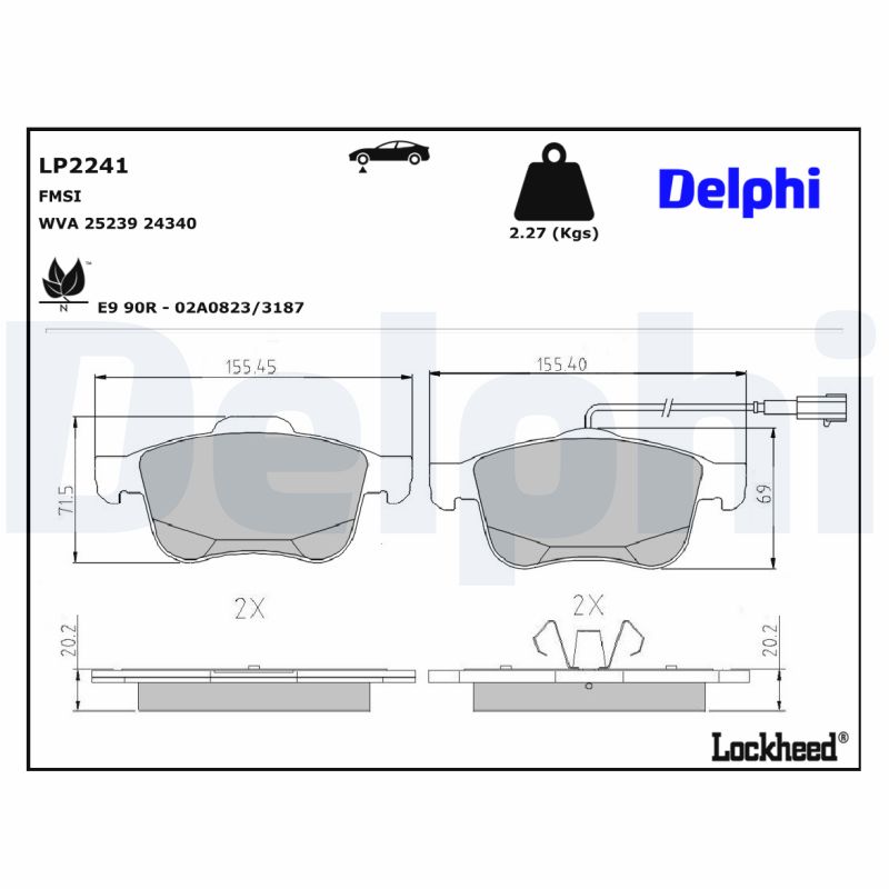 DELPHI DELLP2241 Fékbetét