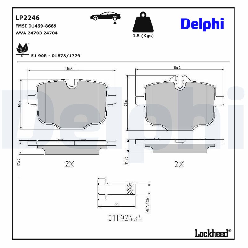 DELPHI DELLP2246 Fékbetét