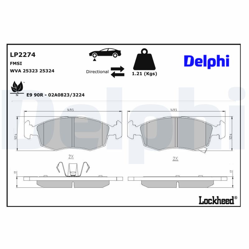 DELPHI DELLP2274 Fékbetét