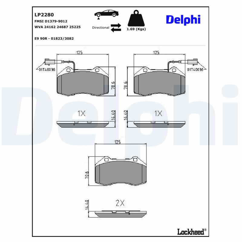DELPHI DELLP2280 Fékbetét