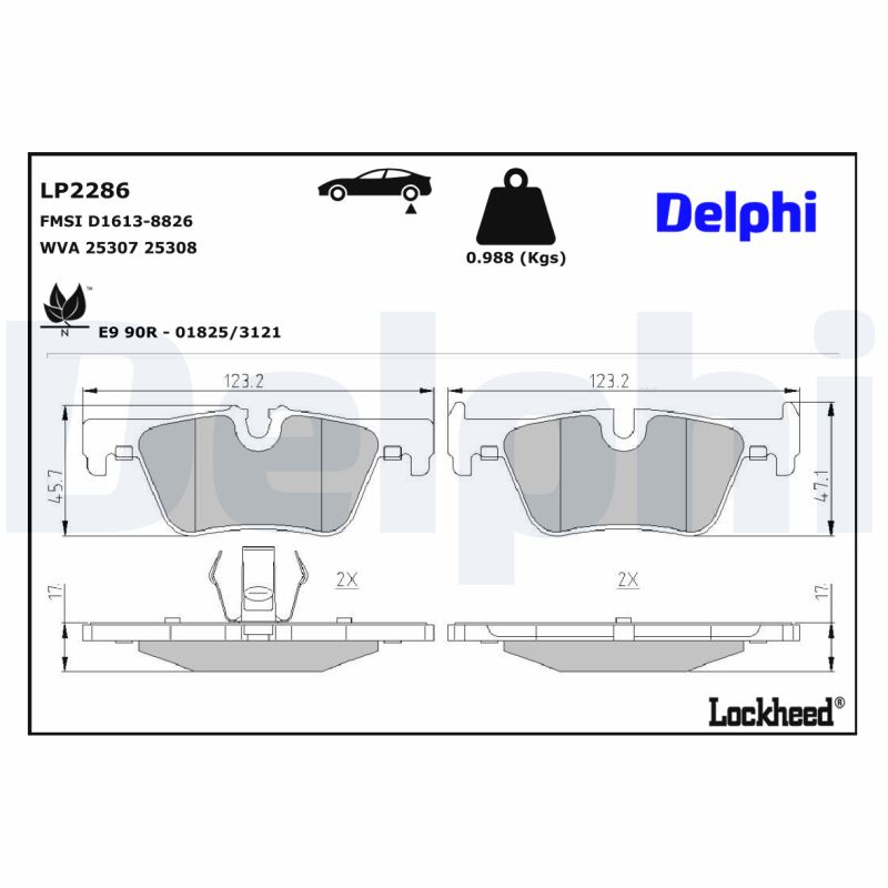 DELPHI DELLP2286 Fékbetét