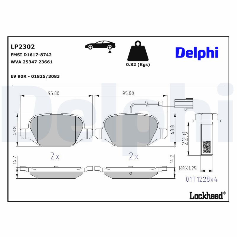 DELPHI LP2302 LP2302 FÉKBETÉT KÉSZLET, TÁRCSAFÉK