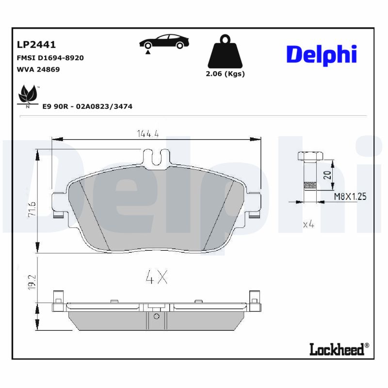 DELPHI DELLP2441 Fékbetét