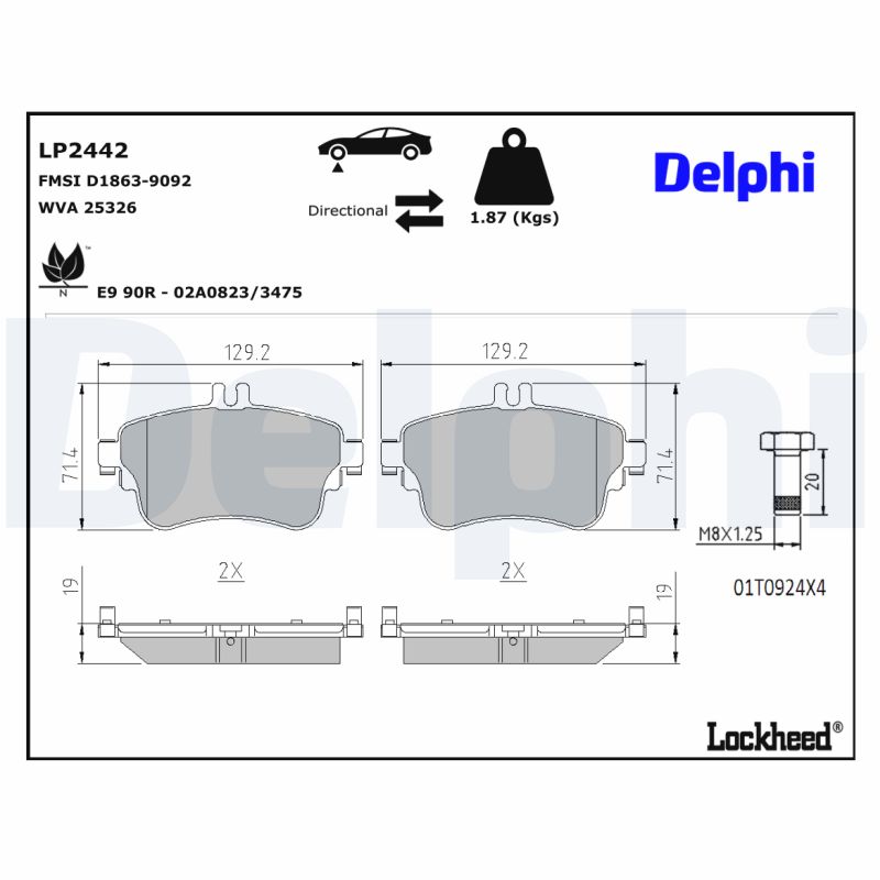 DELPHI DELLP2442 Fékbetét