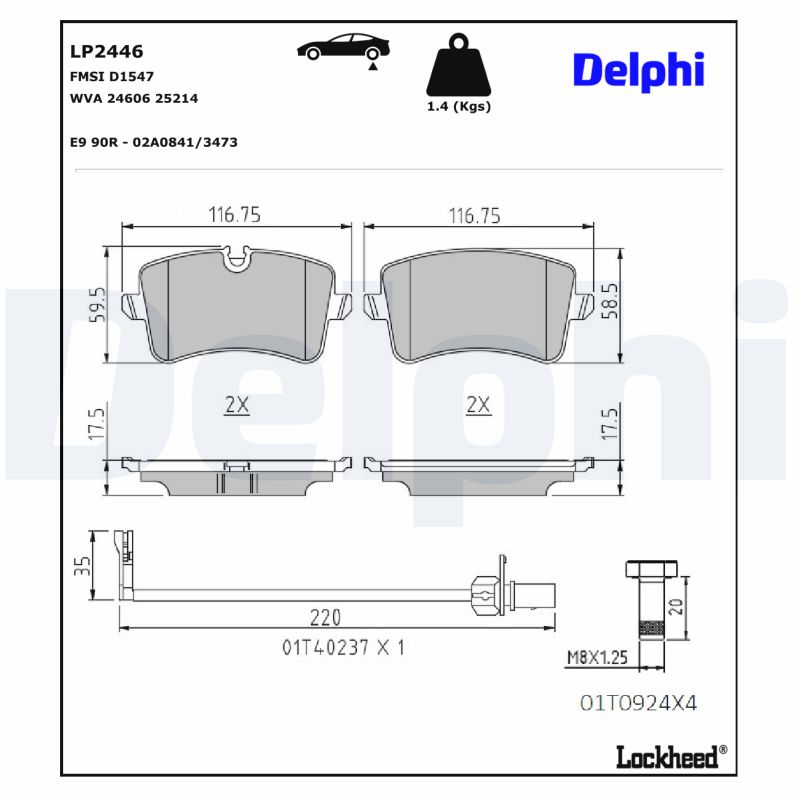 DELPHI  Fékbetét