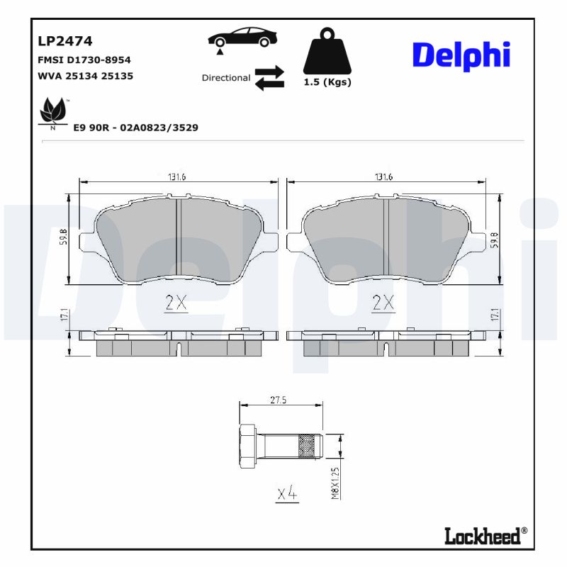 DELPHI DELLP2474 Fékbetét