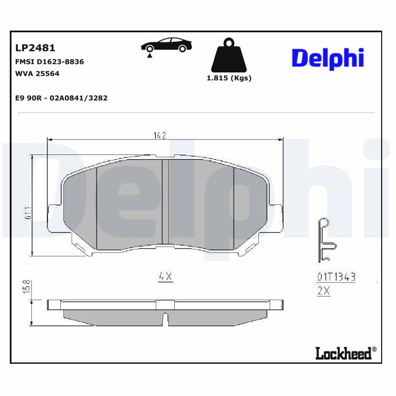DELPHI DELLP2481 Fékbetét kézifékhez