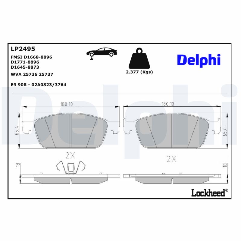 DELPHI 1001835824 LP2495 - Első fékbetét készlet