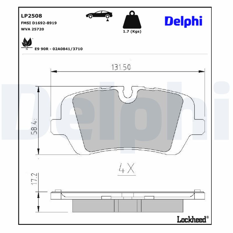 DELPHI DELLP2508 Fékbetét