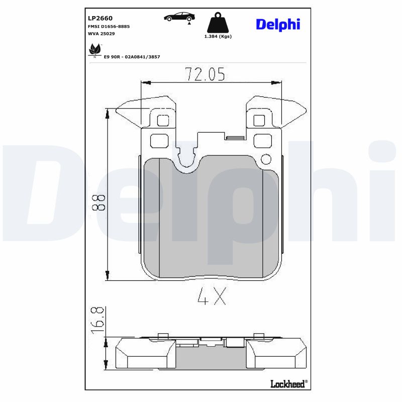DELPHI DELLP2660 Fékbetét