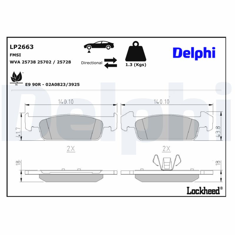 DELPHI DELLP2663 Fékbetét
