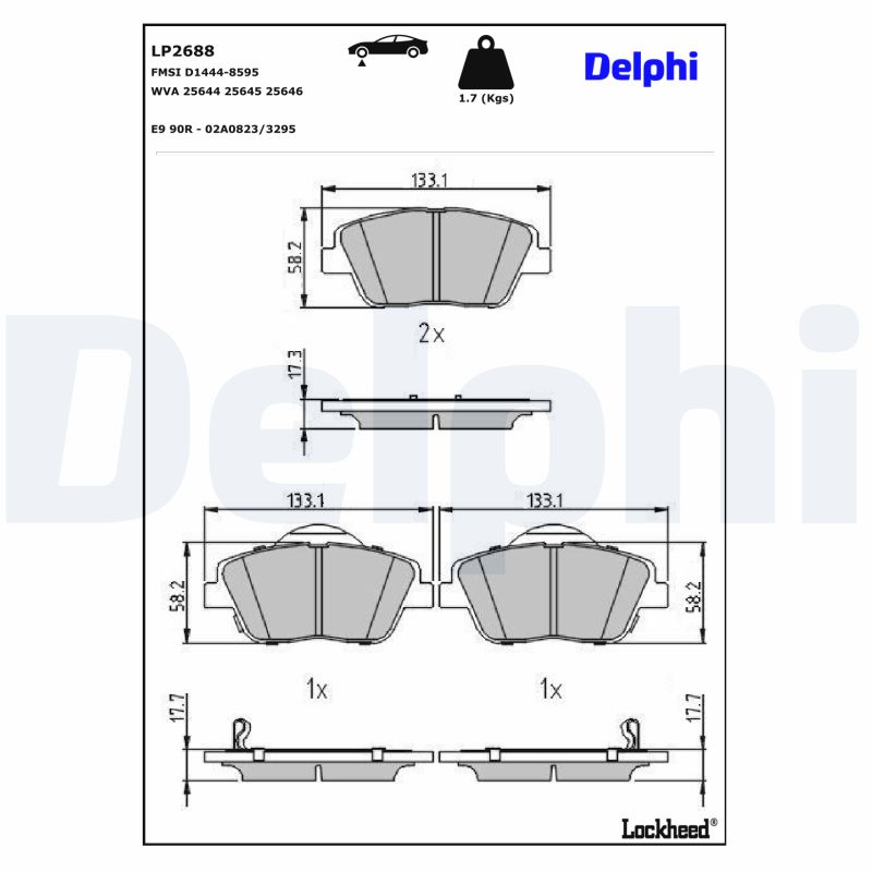 DELPHI DELLP2688 Fékbetét