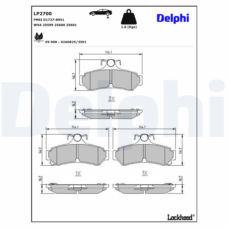 DELPHI DELLP2700 Fékbetét