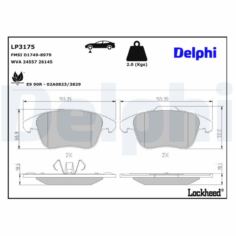 DELPHI DELLP3175 Fékbetét