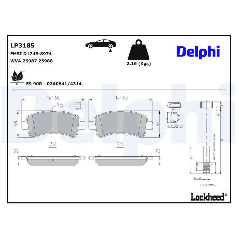 DELPHI DELLP3185 Fékbetét