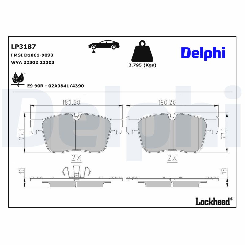 DELPHI DELLP3187 Fékbetét